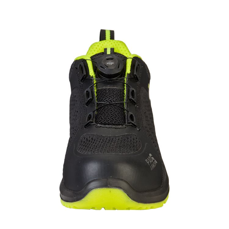 Полуботинки (кроссовки) рабочие "Капер" с системой быстрой шнуровки, цв. чёрно-лаймовый, КП,ПУ/ПУ цена