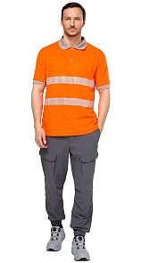 Футболка-поло сигнальная "Фликер" фл.-оранжевая