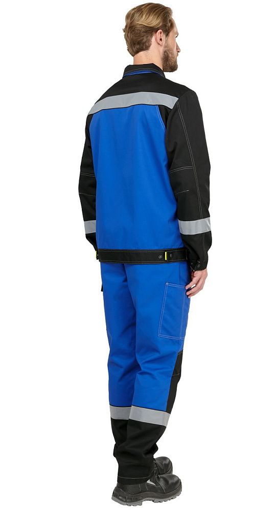 Костюм мужской рабочий летний Гудзон NEW с пк василек-черный